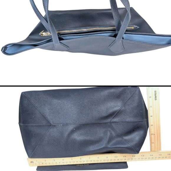 Michael Kors Navy Blue Eliza Large Leather Reversible Tote & Zip Pouch - Picture 6 of 12